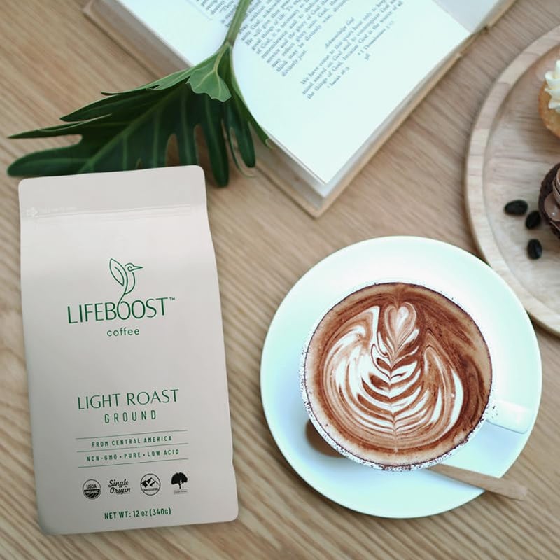 Lifeboost Light Roast Ground Coffee - Non-GMO Single Origin Low Acid Organic Light Roast Coffee - Third Party Tested For Mycotoxins & Pesticides - Ground - 12 Ounces - Image 4